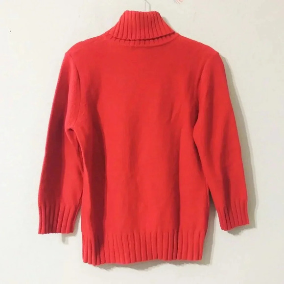 Rafaella Red Cable Knit Turtle Neck Sweater - Picture 5 of 5